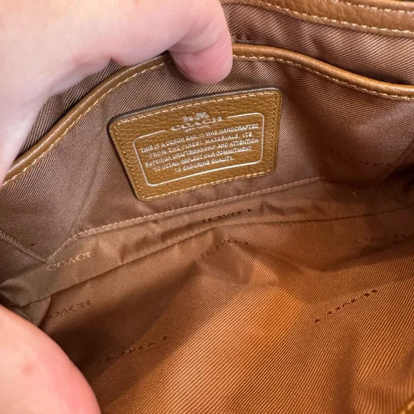 Coach Crosstown Crossbody in Brown Pebbled Leather 53083 EUC Silver Hardware - Picture 4 of 14